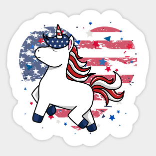 Star-Spangled Magic Patriotic Unicorn Sticker